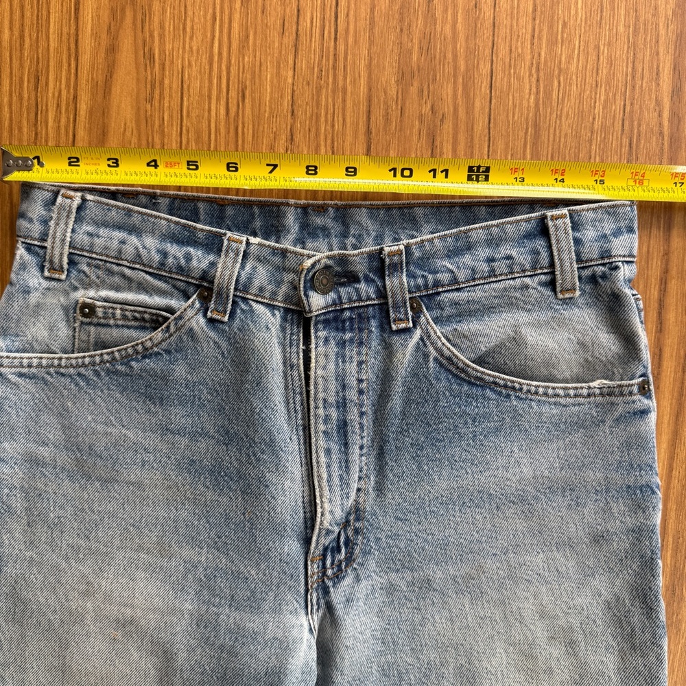 Vintage 80s Levi’s 517 Orange Tab Jeans | 32x33 Cropped | Distressed - Picture 8 of 11